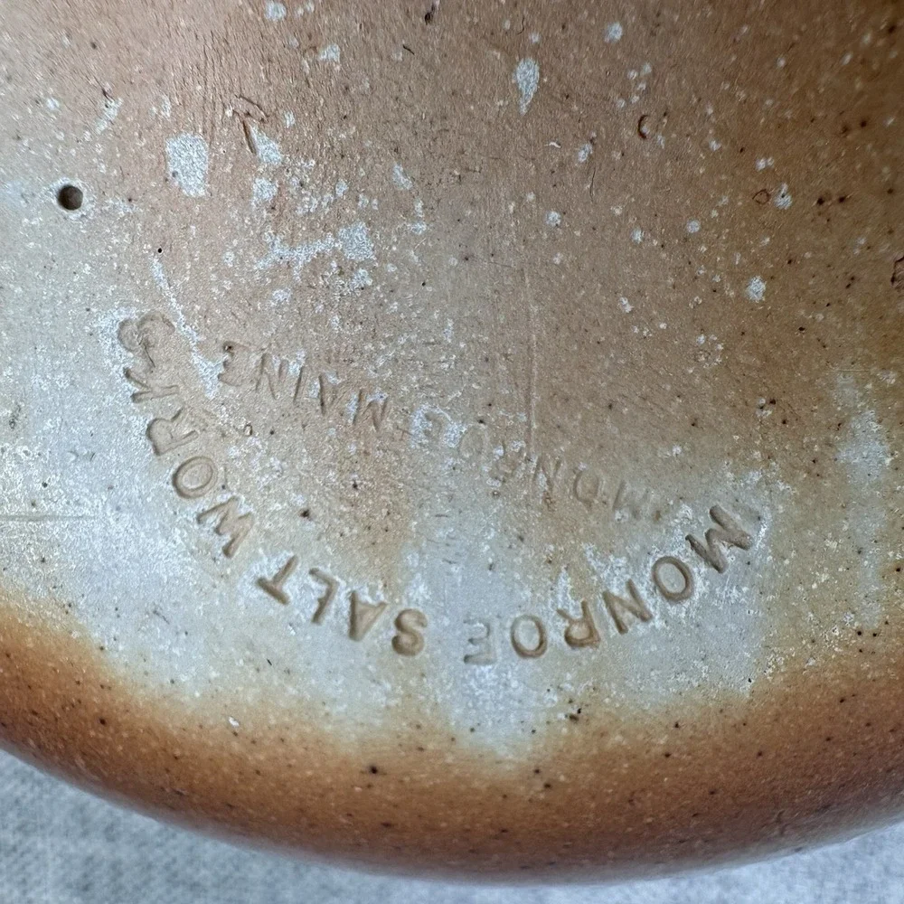 Monroe Salt Works Rooster Salt Glazed Stoneware‎ Mixing Bowl Maine USA 7.5